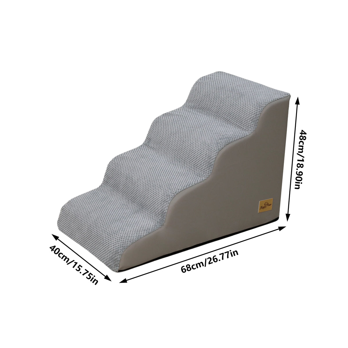 Curved Dog Stairs With Removable Cover And High Density Foam