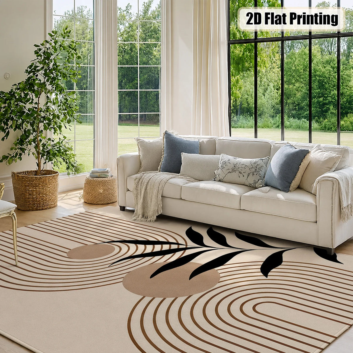 Machine Washable Velvet Area Rug with Non Slip Backing