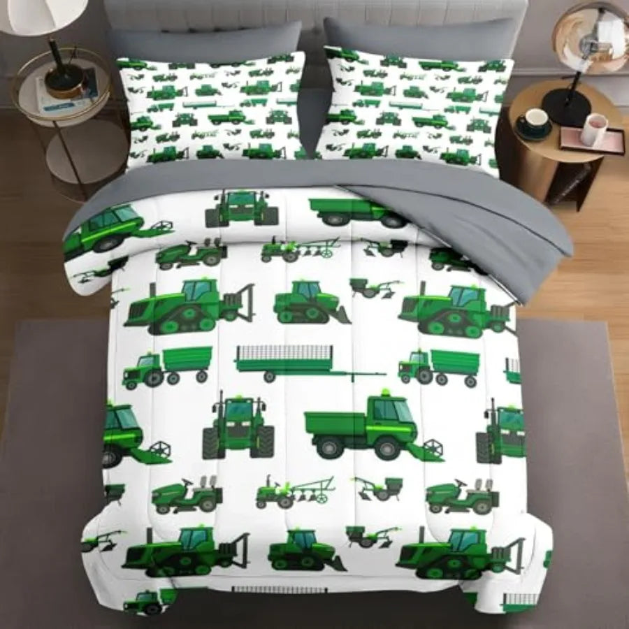 Mid Century Modern Comforter Set With Sun Leaf Pattern