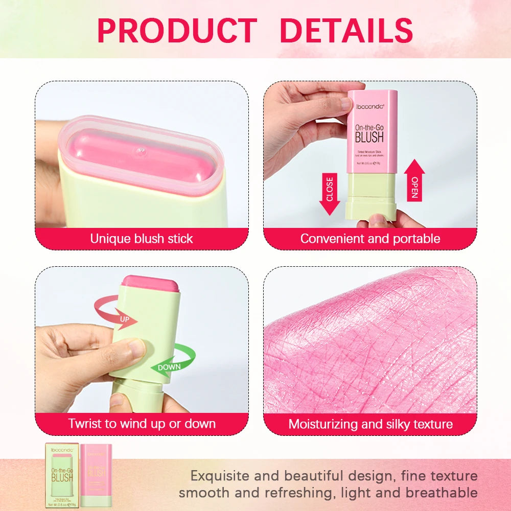 Ibcccndc Multi Use Cream Blush Stick For Lips Eyes Cheeks