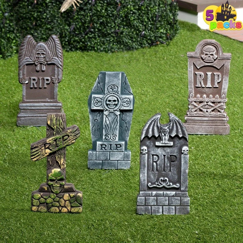 Halloween Foam Tombstones Outdoor Graveyard Decorations With Stakes
