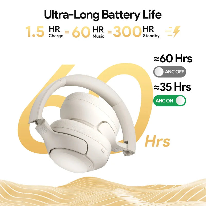 QCY H3 ANC Wireless Headphones Bluetooth 5.4 Hi-Res Audio