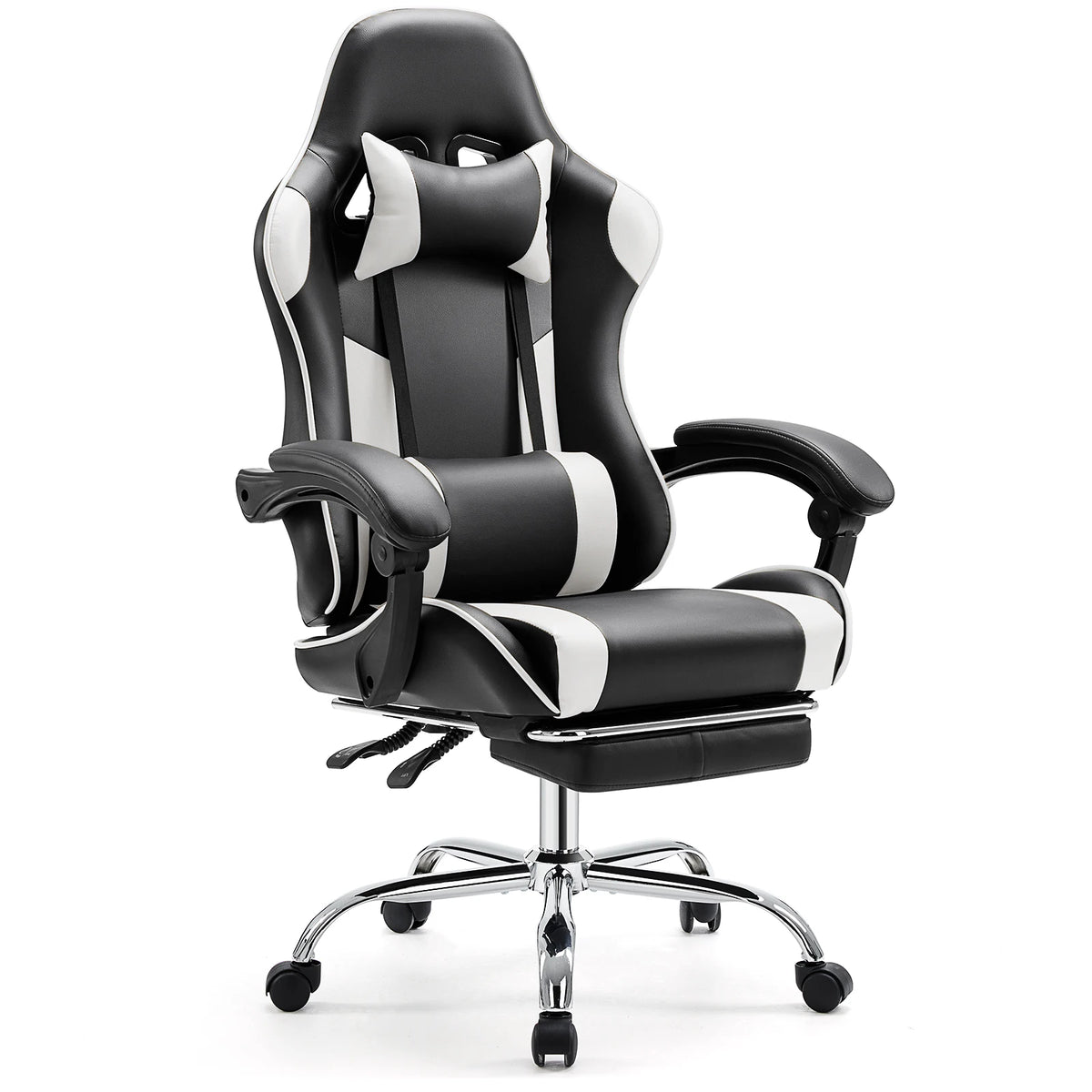 MCQ Ergonomic Gaming Chair With Adjustable Height And Footrest