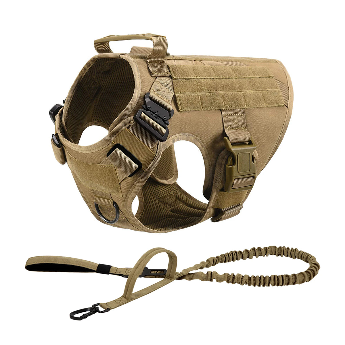 Nylon Tactical Dog Harness With Molle Pouches And Quick Release