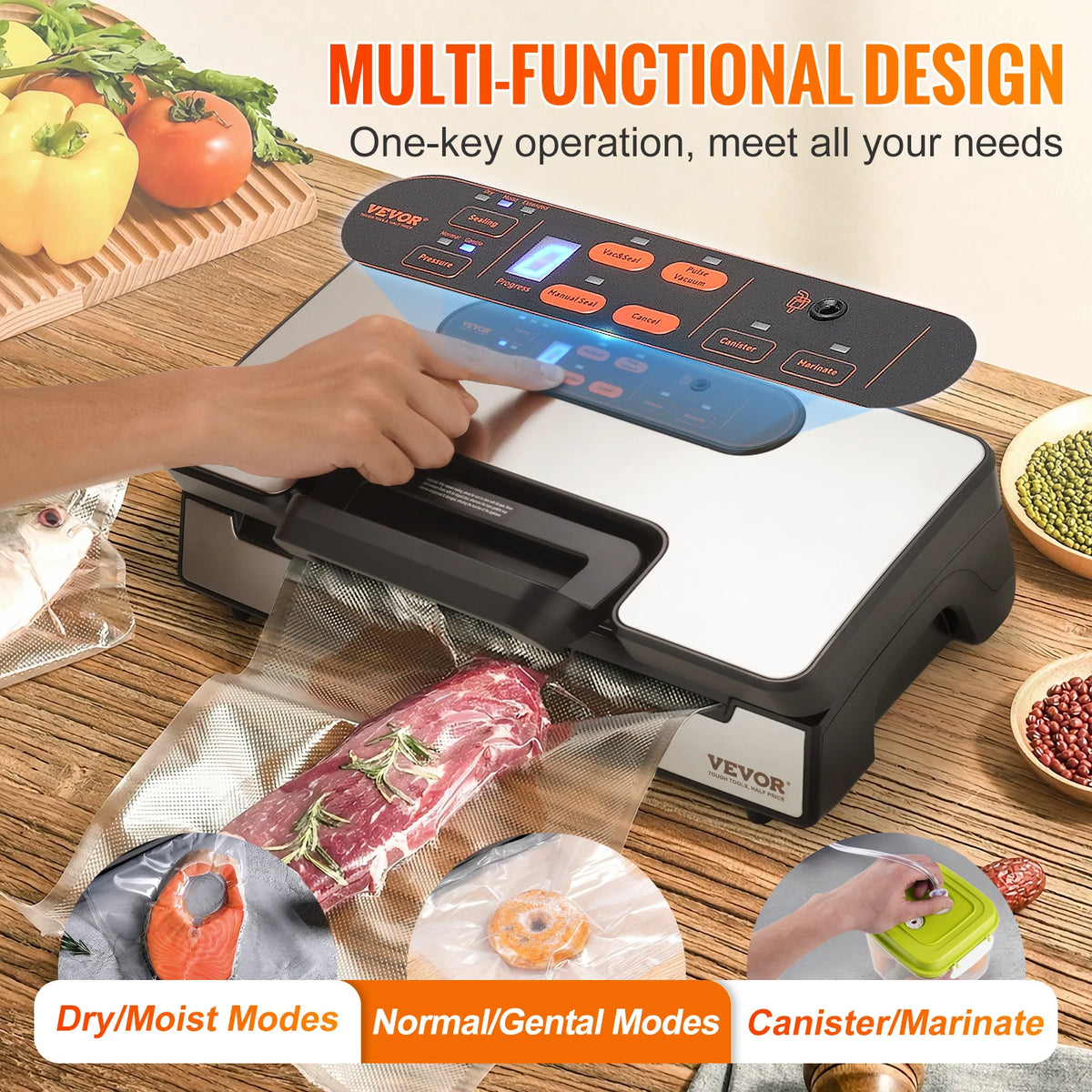 SucceBuy Vacuum Sealer For Food Packaging And Kitchen Household Use