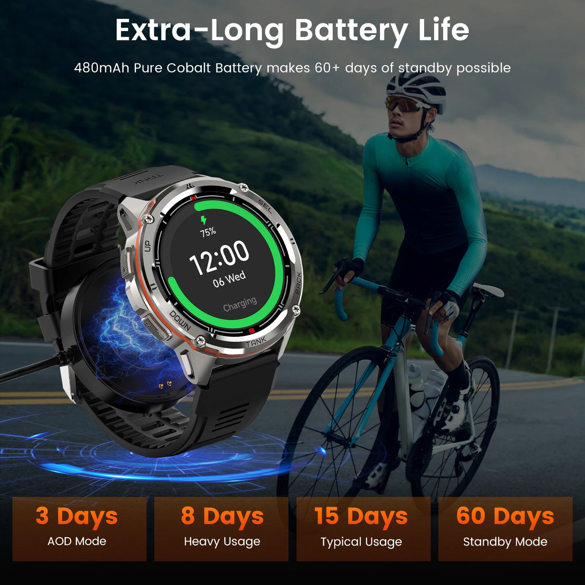 KOSPET TANK T3 Ultra GPS Rugged AMOLED Smart Watch For Men