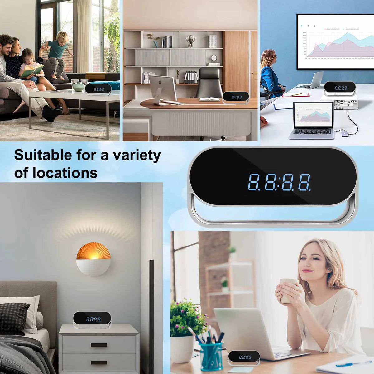 Ouvis 4K Surveillance Camera Clock With Night Vision WiFi