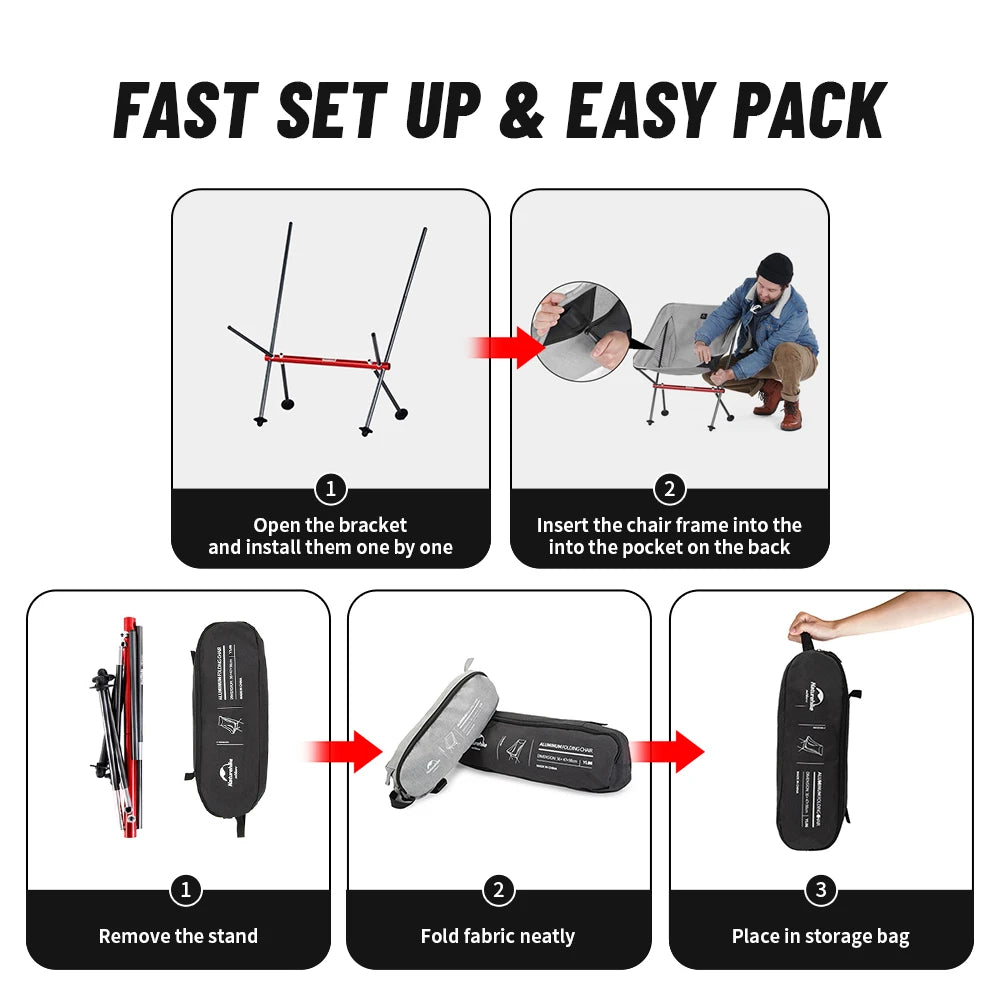 Naturehike Ultralight Aluminum Folding Outdoor Camping Chair