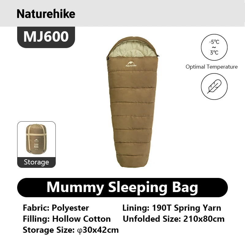 Naturehike Adult Mummy Sleeping Bag For Winter Outdoor Camping