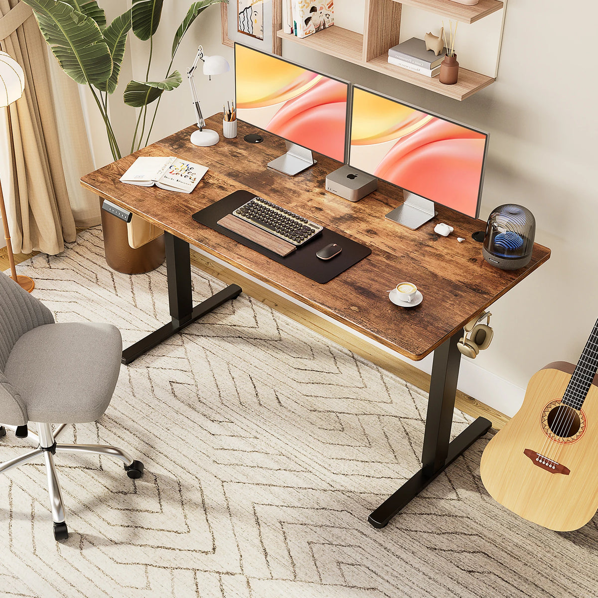 JHK Electric Adjustable Height Standing Computer Desk