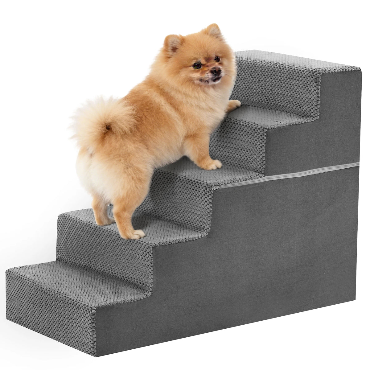 Curved Foam Dog Stair Ramp With Non Slip Pet Steps