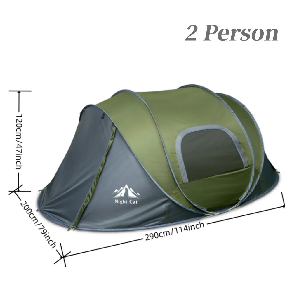 Night Cat 2 Person Instant Pop Up Waterproof Camping Tent