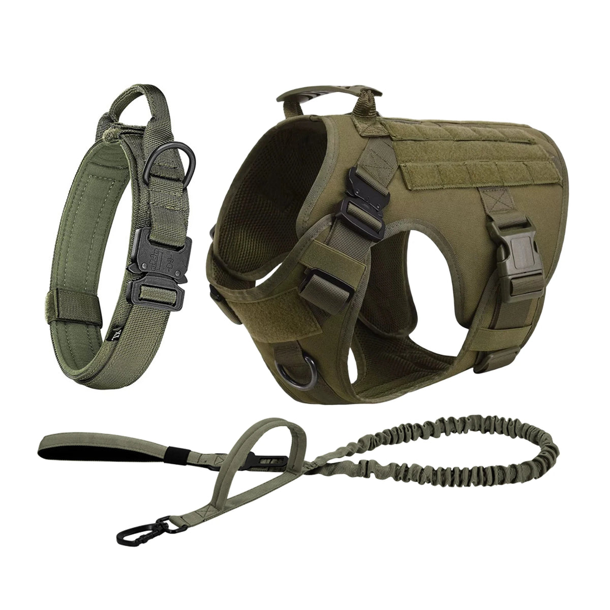 Nylon Tactical Dog Harness With Molle Pouches And Quick Release