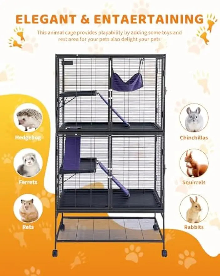 Garvee Multi Tier Rolling Metal Small Animal Pet Cage