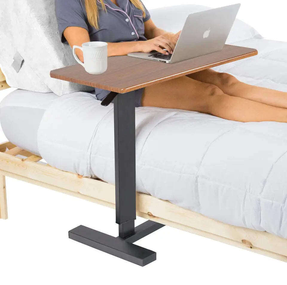 Adjustable Rolling Overbed Cart And Multifunctional Bedside Table