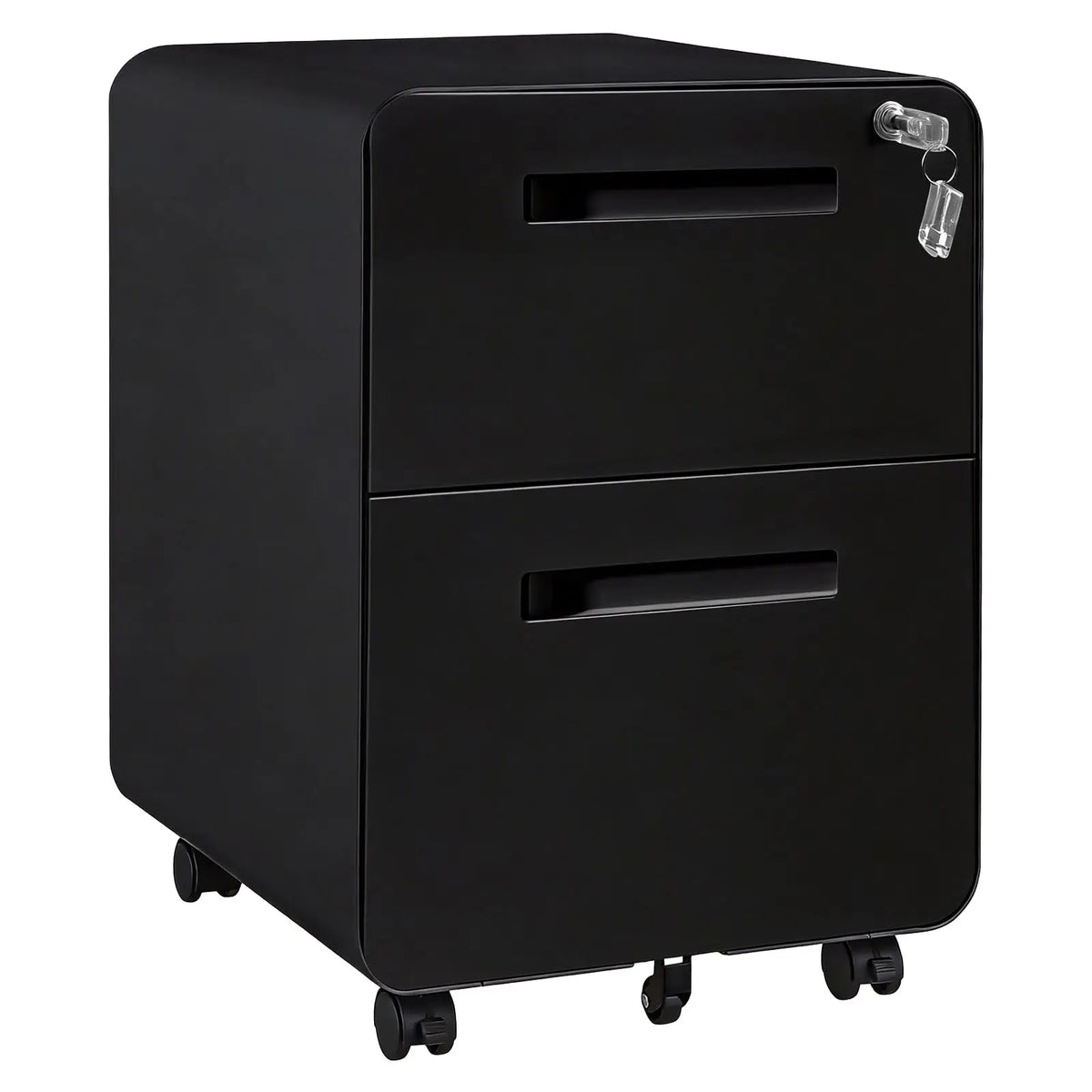 Himiss Two Drawer Rolling Metal Filing Cabinet With Lock