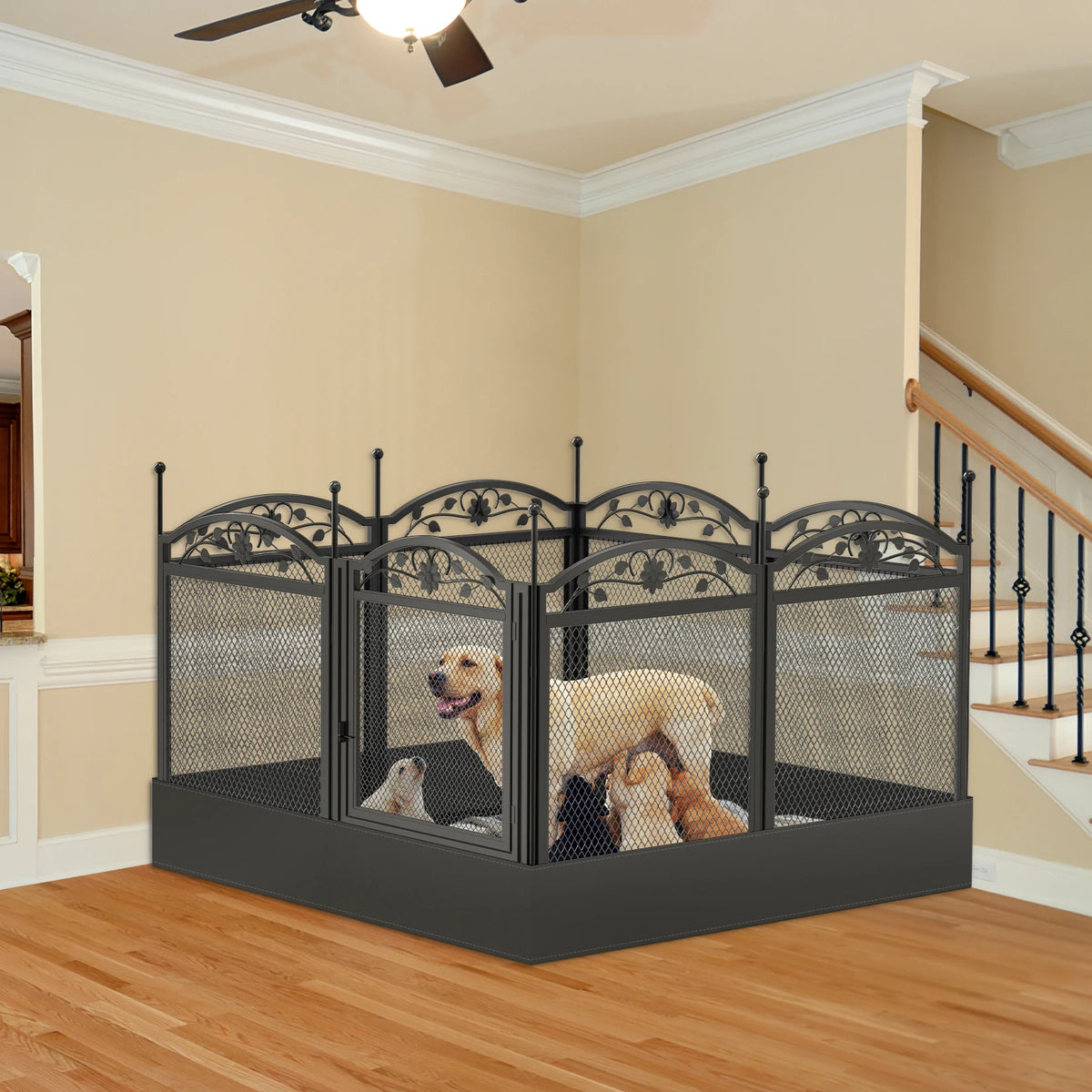 BINGOPAW Heavy Duty Metal Dog Playpen Outdoor Indoor Fence