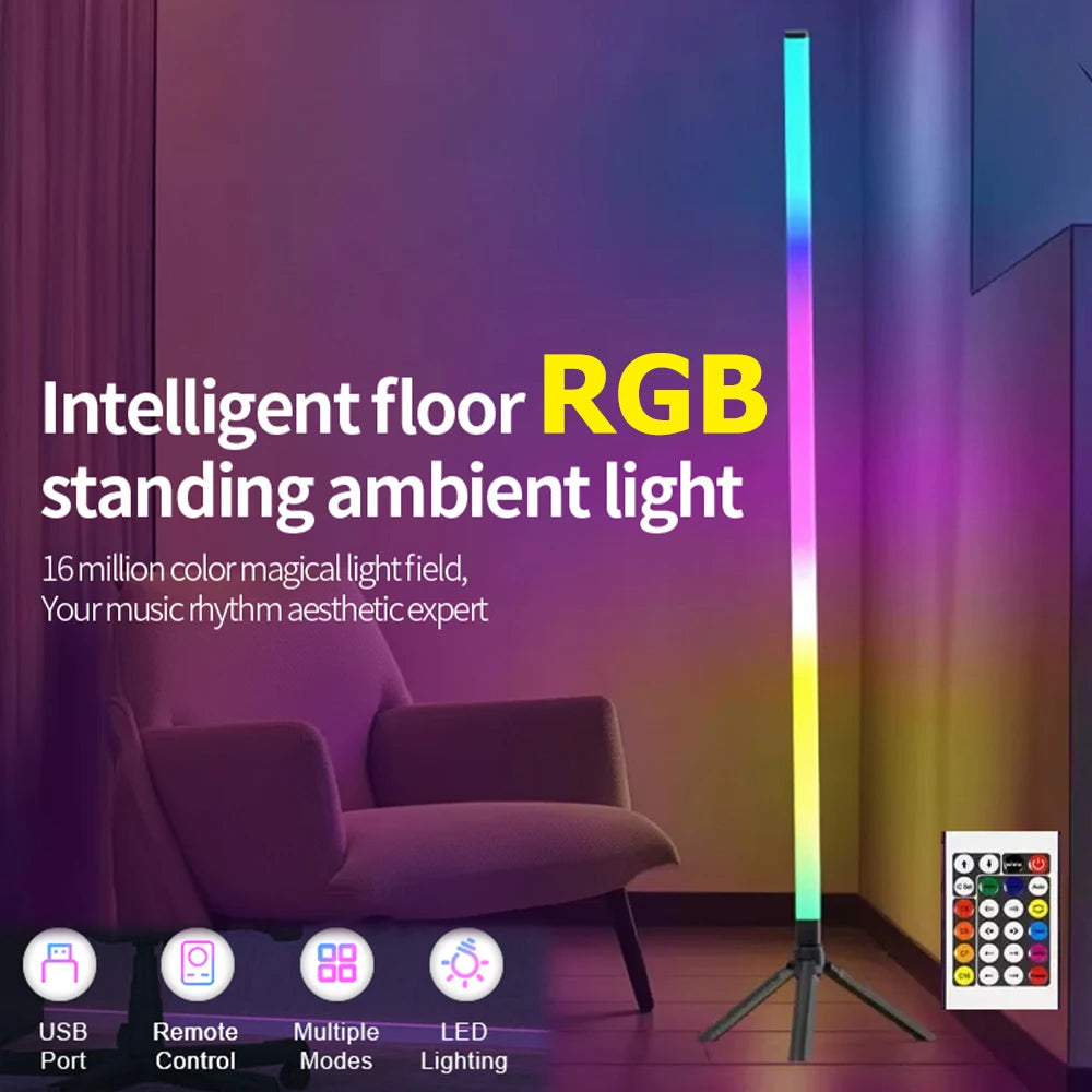 Dumiloo RGB Tripod Floor Lamp Remote Control Dimmable LED Lights