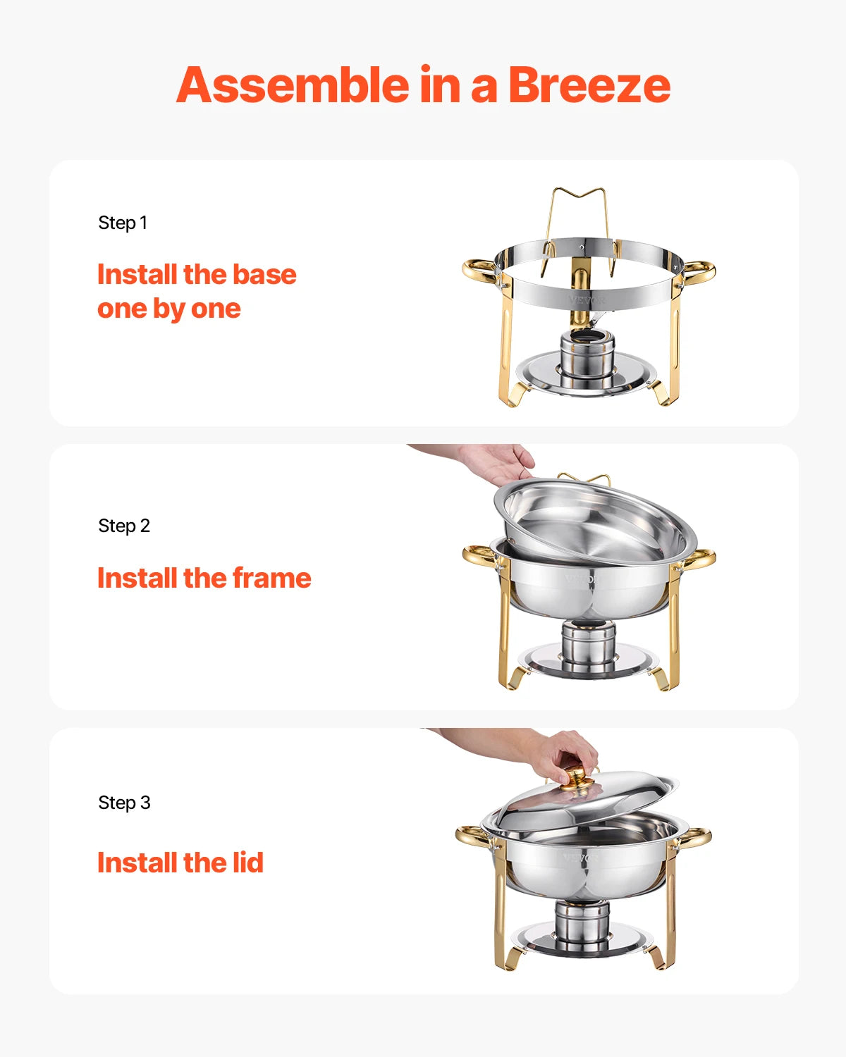 SucceBuy Stainless Steel Chafing Dish Buffet Catering Warmer Set