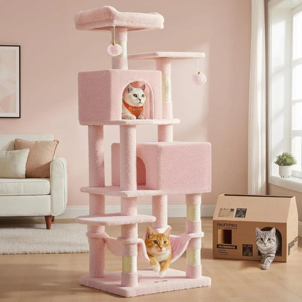 NBVCX Multi Level Cat Tree Condo With Scratching Posts Hammock