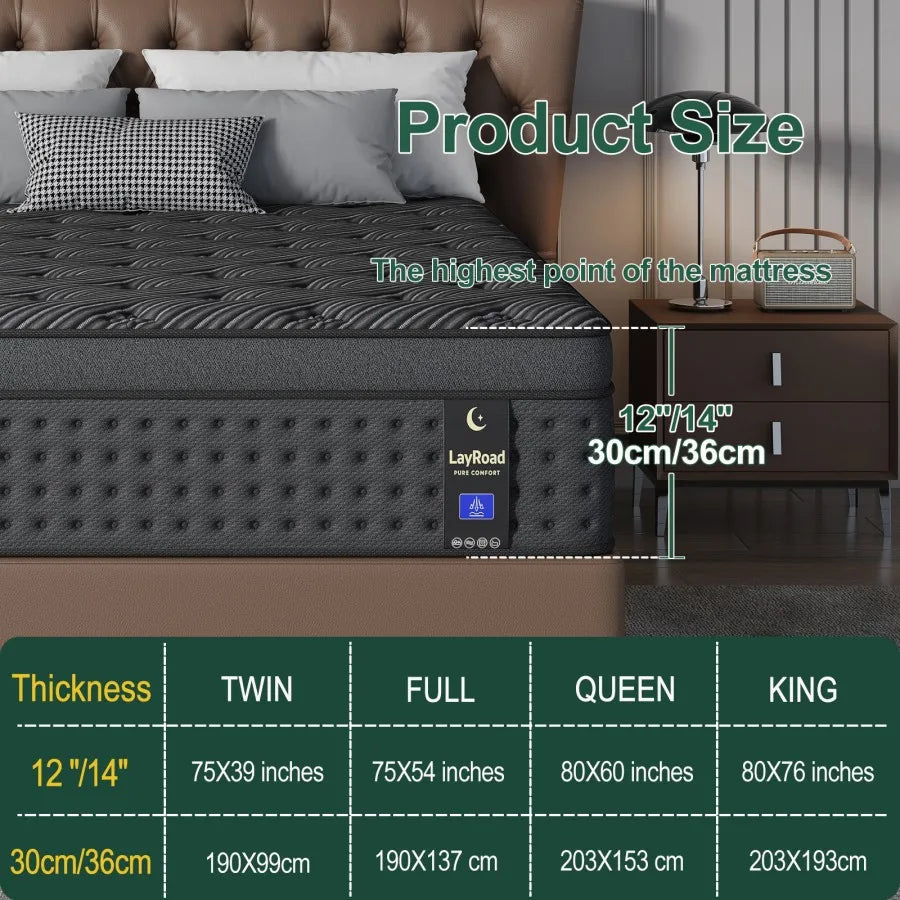 Memory Foam Hybrid Mattress With Pocket Springs Medium Firm Support