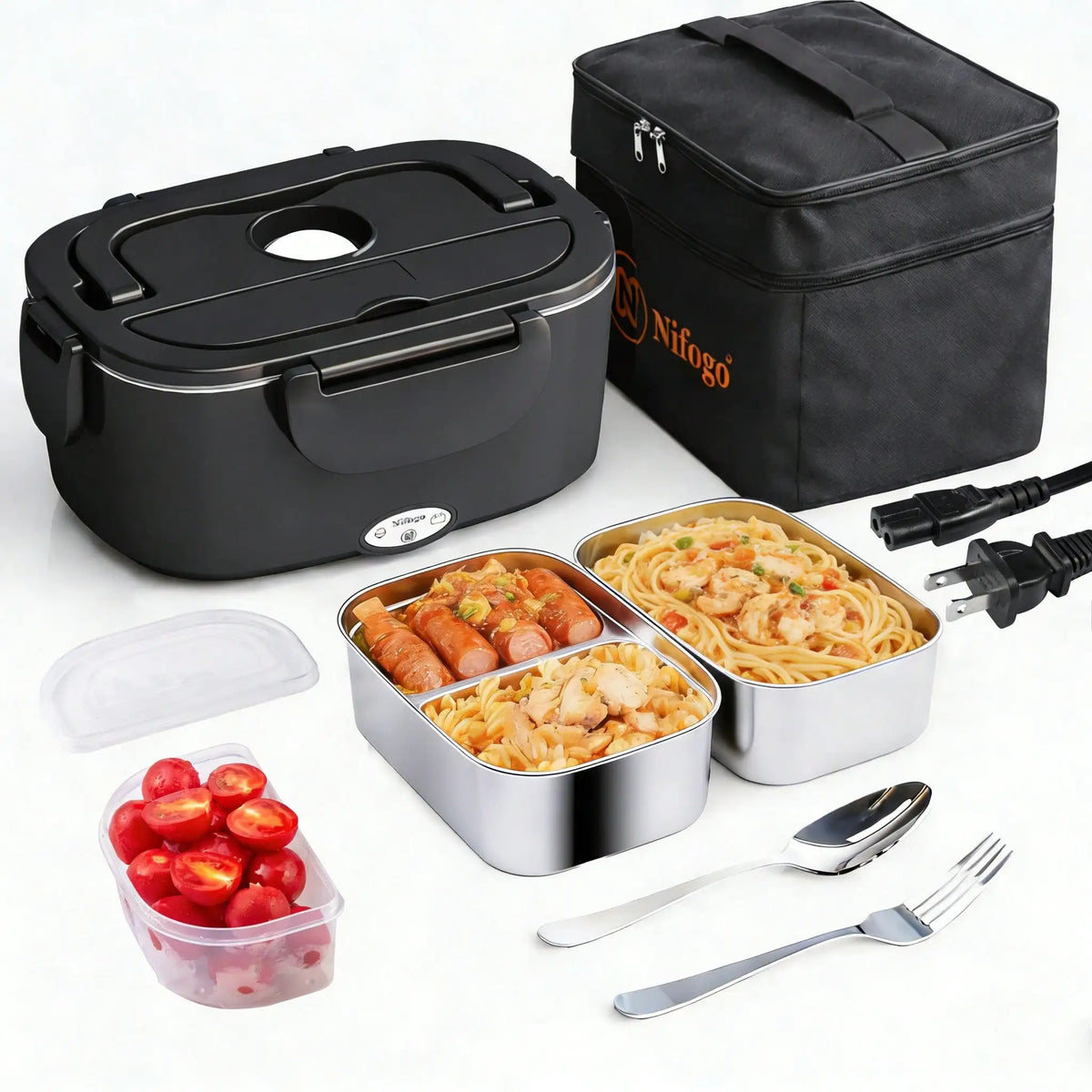 Portable Electric Heating Lunch Box With Stainless Steel Food Warmer