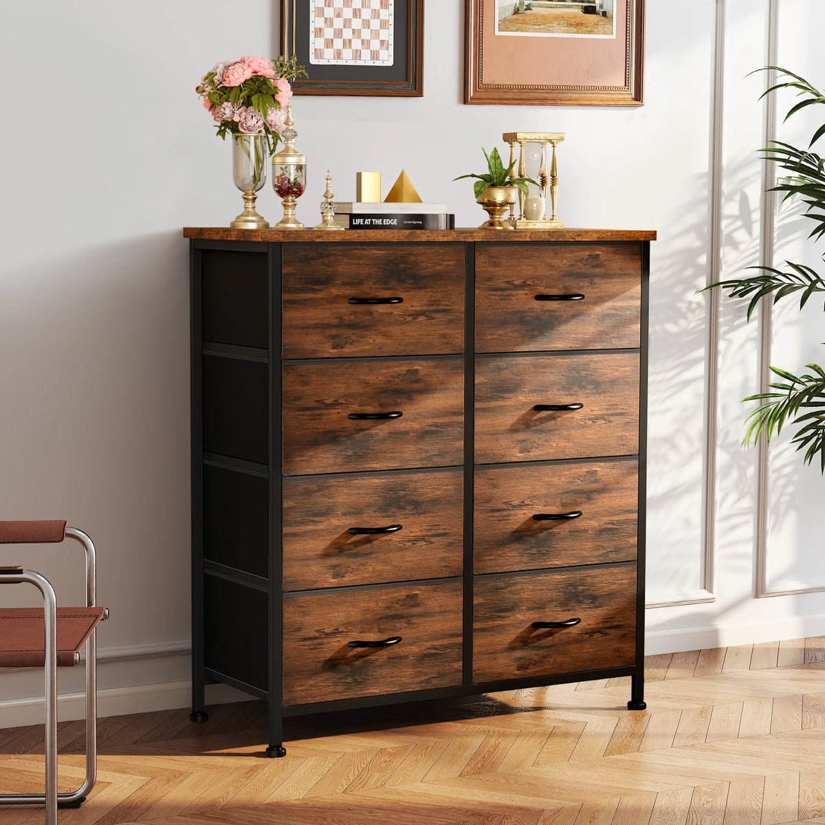JHK Children's Dresser With Fabric Drawers Storage Cabinet