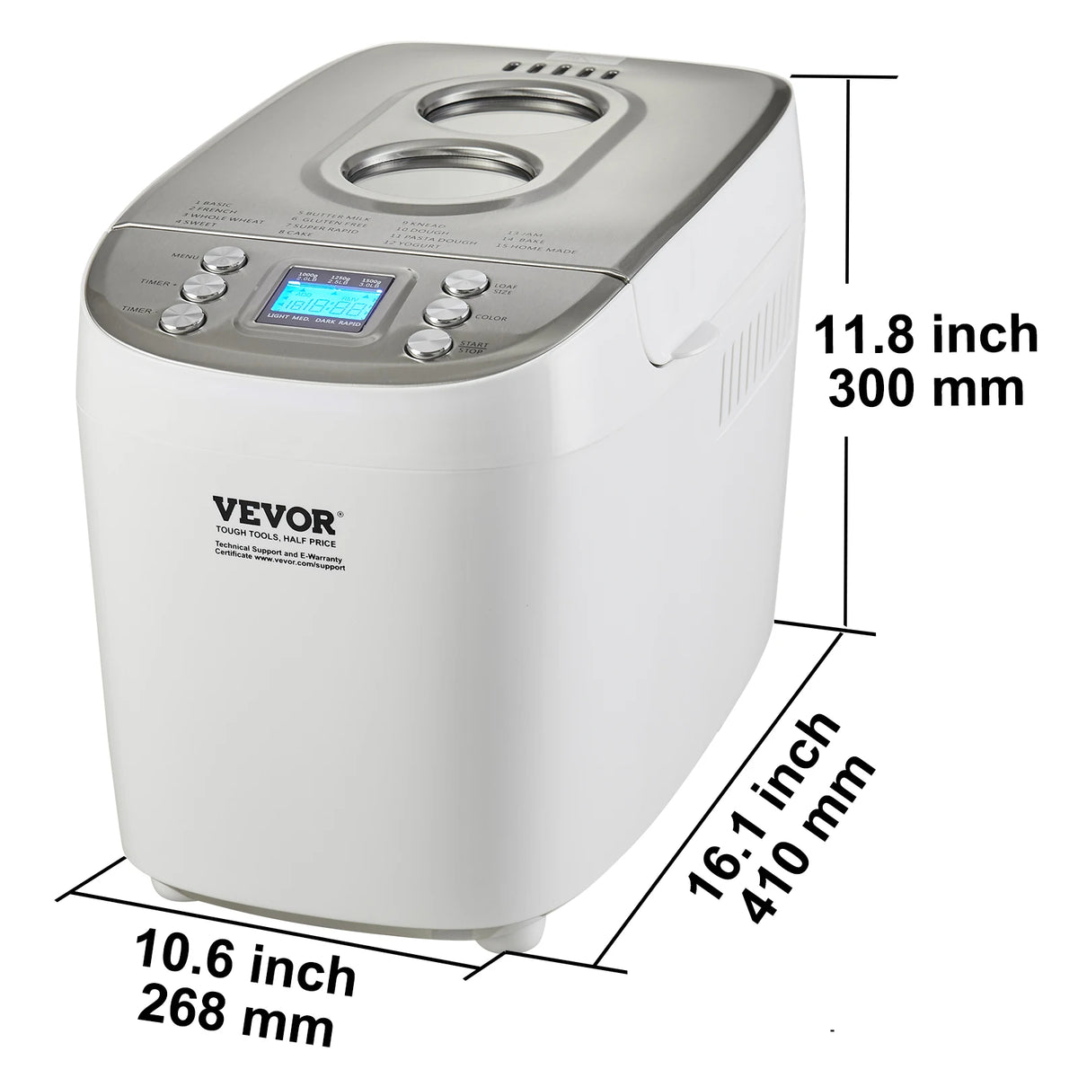 SucceBuy 15 In 1 Automatic Bread Maker With Ceramic Pan