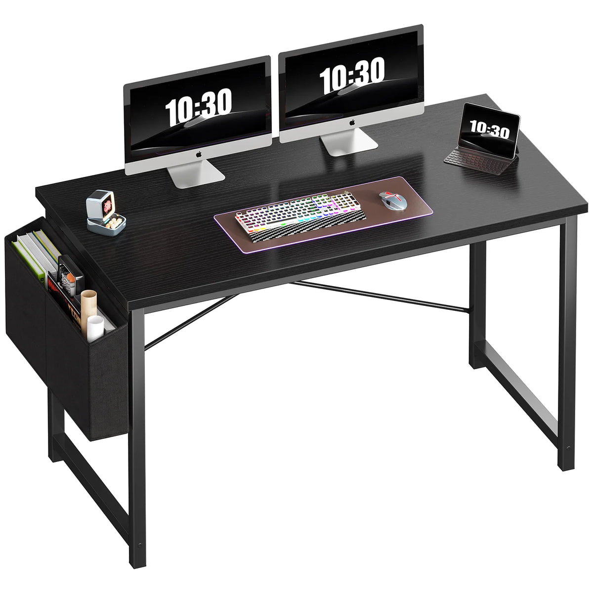 MCQ Standing Office Computer Desk With Metal Frame And Storage