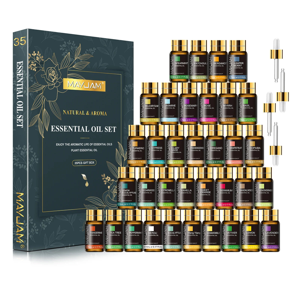 MAYJAM 35 Essential Oils Aromatherapy Collection Gift Set