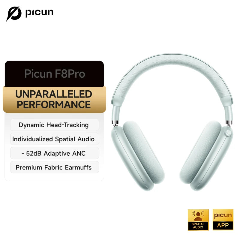 Picun F8 Pro Wireless Bluetooth Headphones With Active Noise Cancellation