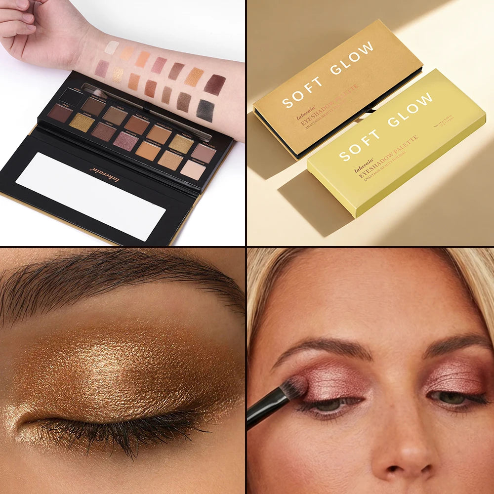 Lakerain Soft Glow Eyeshadow Palette Matte Shimmer Long Lasting