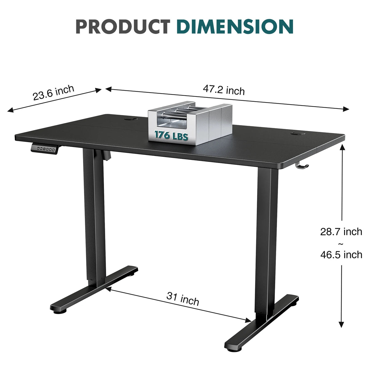 JHK Electric Adjustable Height Standing Computer Desk