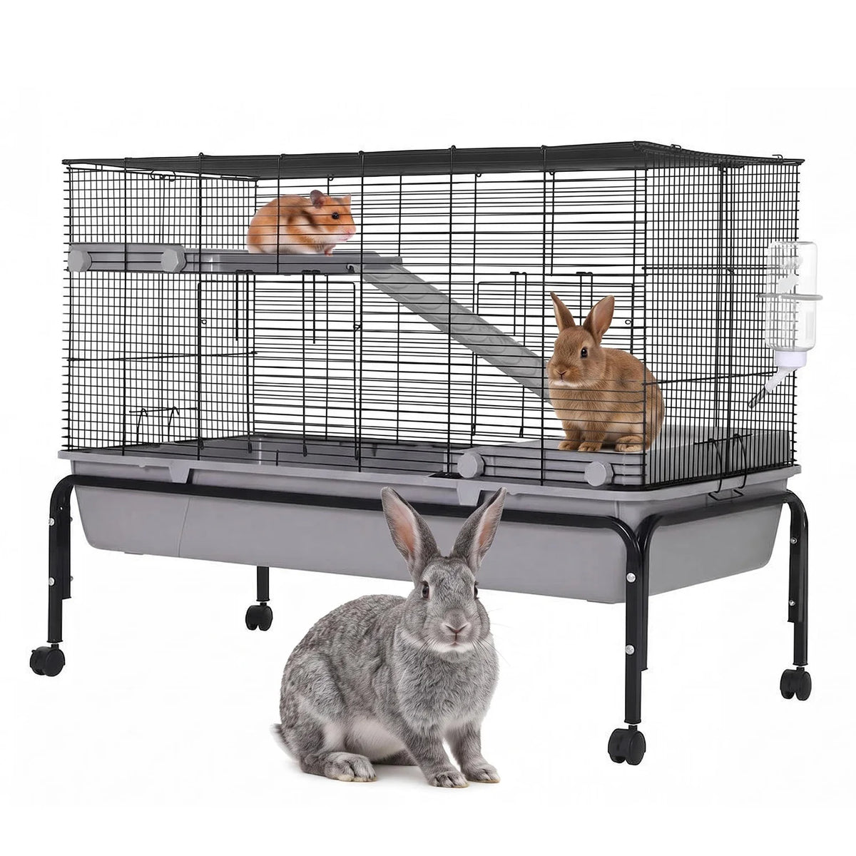 HiMISS Multi Level Small Animal Cage With Detachable Stand