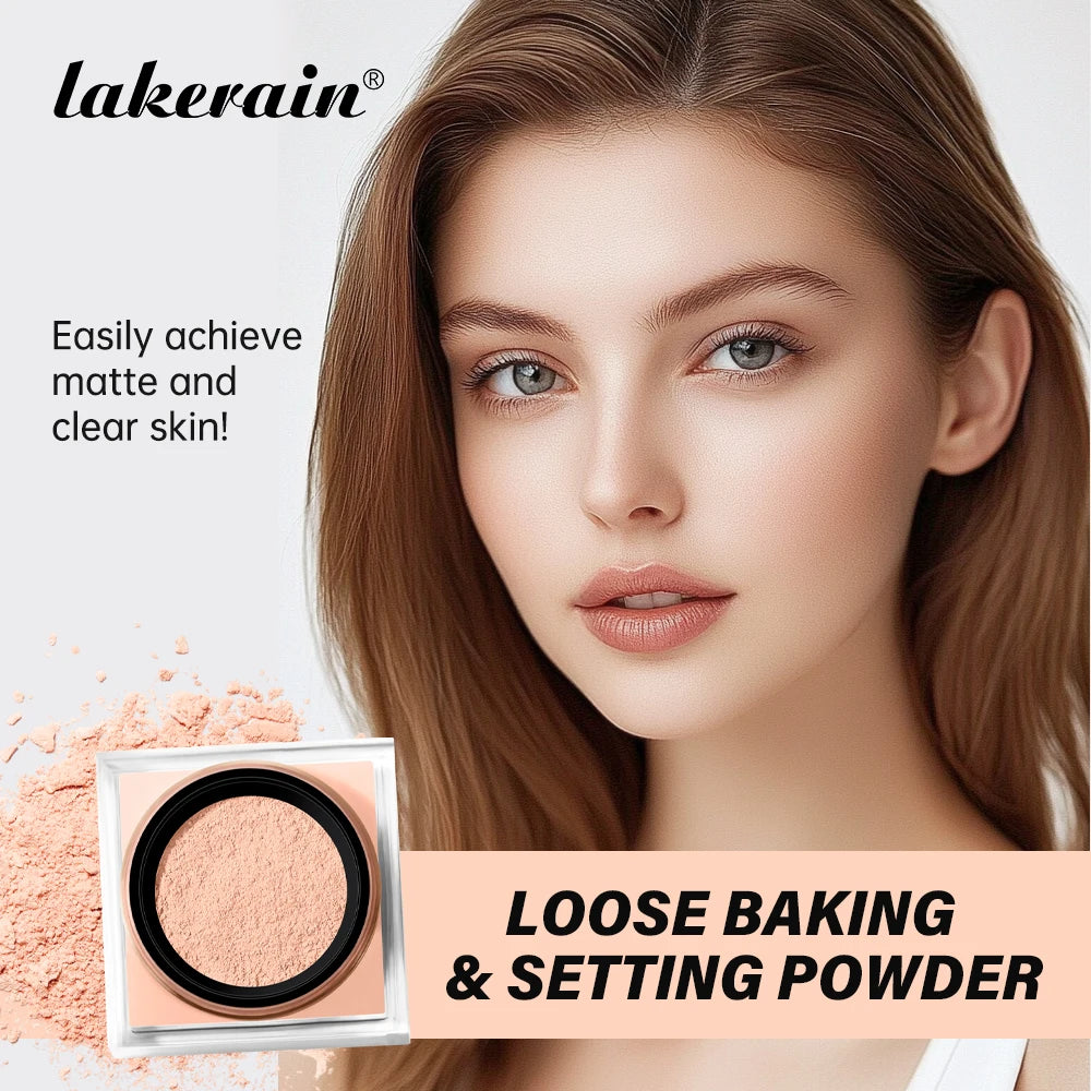 Lakerain Loose Baking Setting Powder Mattifying Waterproof Face Makeup