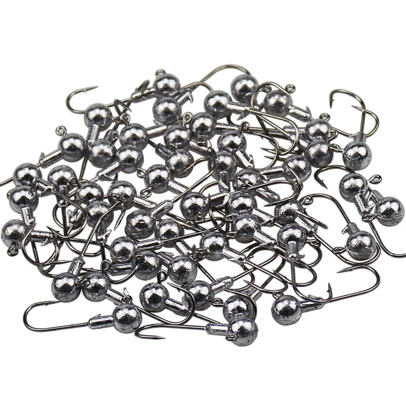 Round Ball Jig Head Fishing Hooks For Freshwater And Saltwater