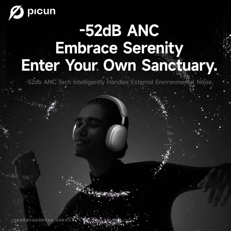 Picun F8 Pro Wireless Bluetooth Headphones With Active Noise Cancellation