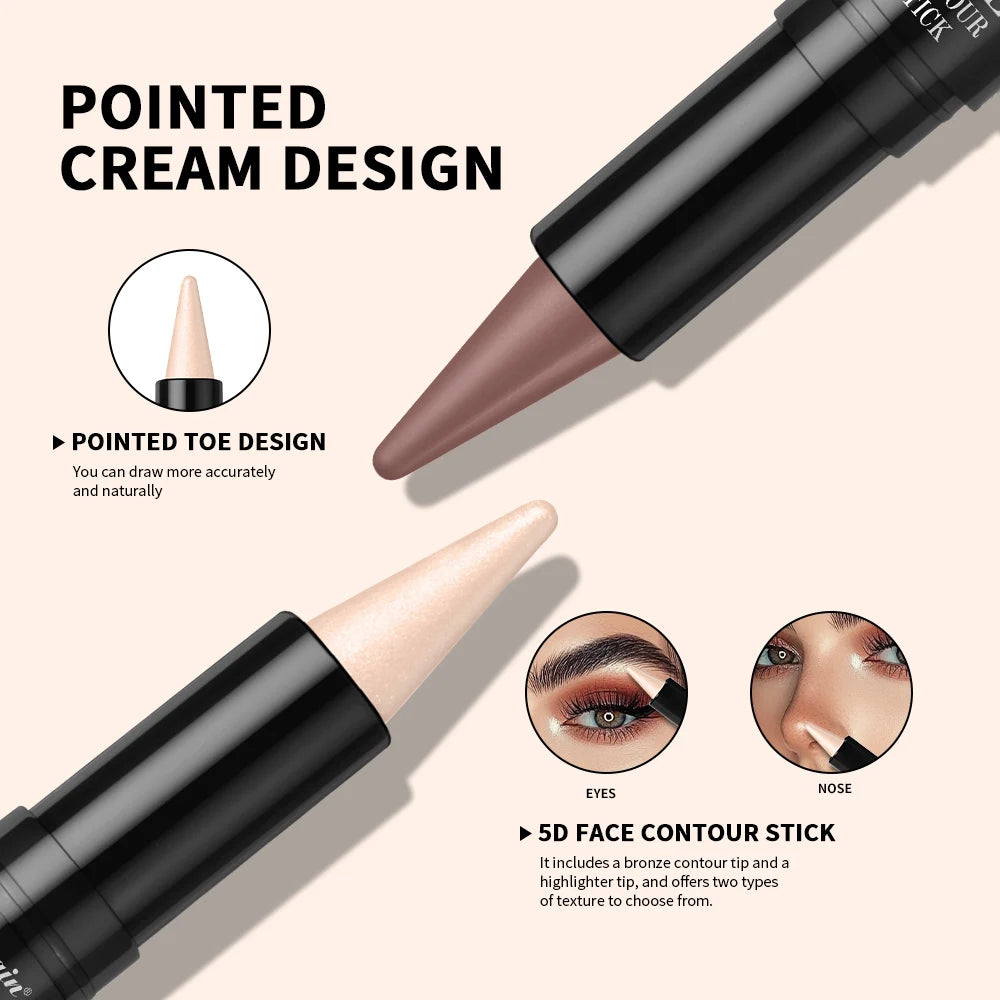 Lakerain Dual Ended Waterproof Contour And Highlighter Stick Pen