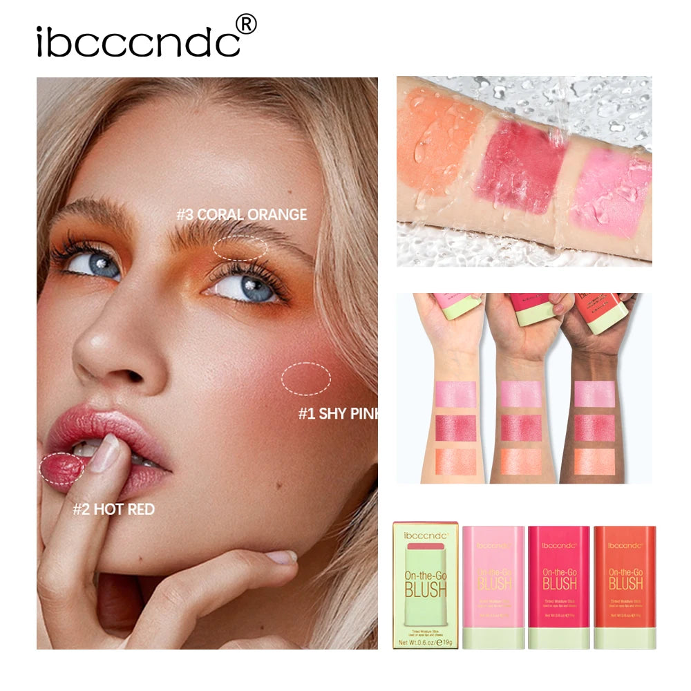 Ibcccndc Multi Use Cream Blush Stick For Lips Eyes Cheeks