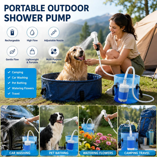 Portable Handheld Rechargeable Shower Pump For Outdoors
