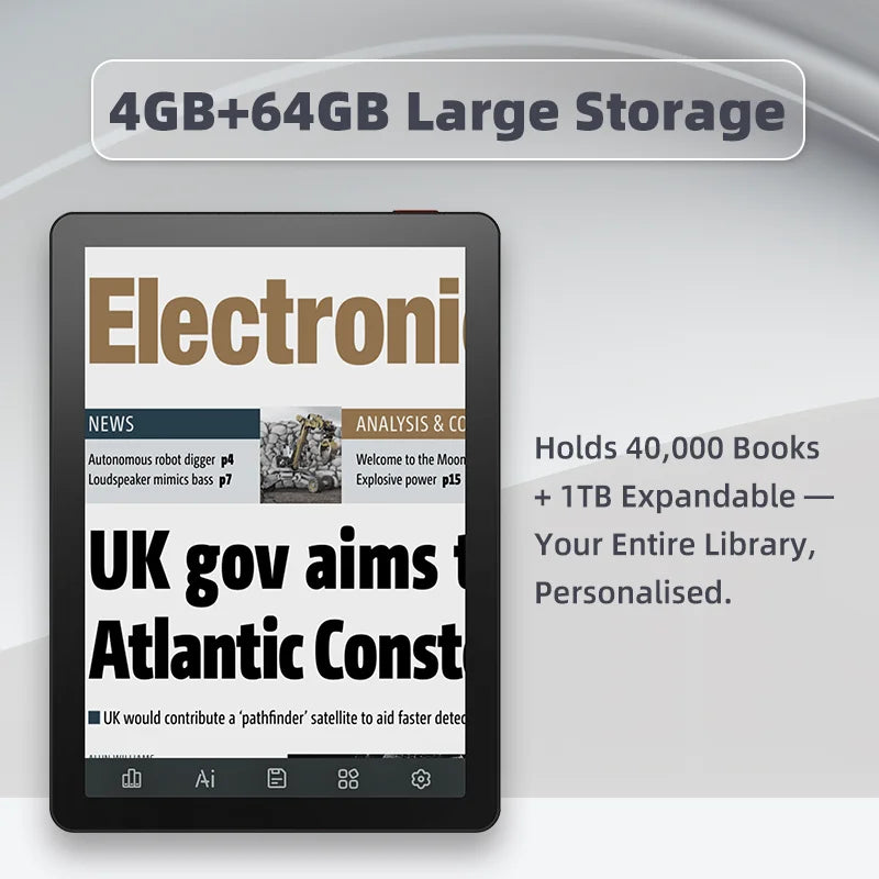 Bigme B6 Portable E-reader 300 PPI Android 14 Google Play