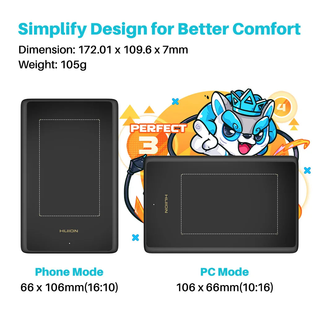 Huion H420X Graphics Tablet Digital Drawing Pad For Android PC