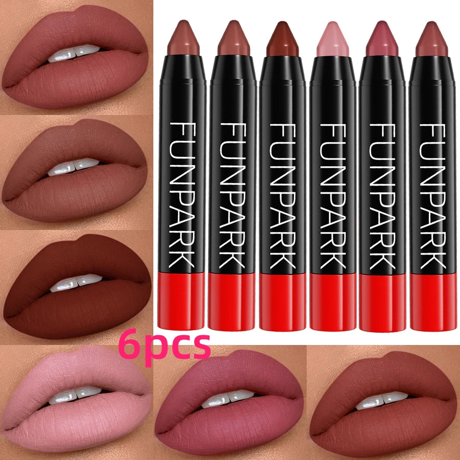 FUNPARK Waterproof Matte Lip Liner and Lipstick Makeup Set