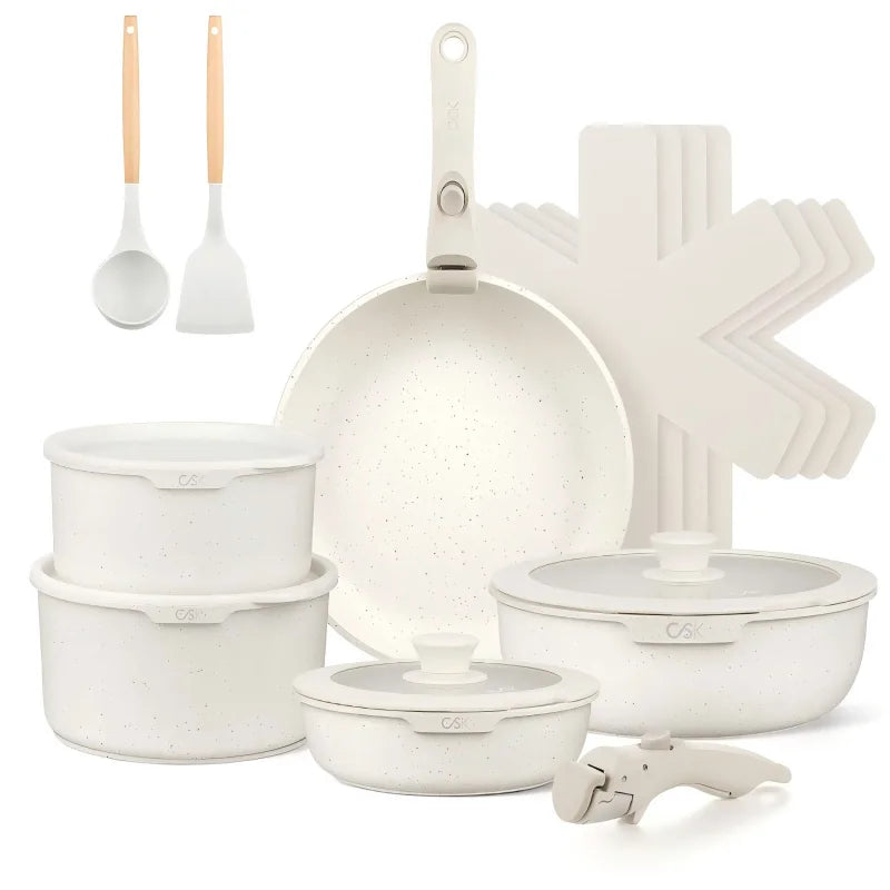 KOCH SYSTEME CS Detachable Handle Ceramic Nonstick Cookware Set