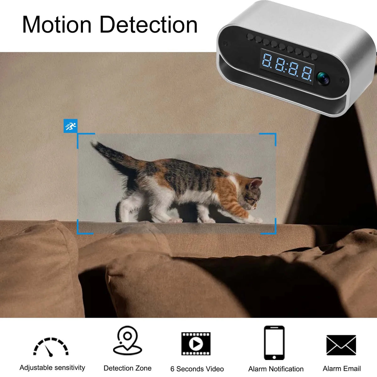 Ouvis 4K Surveillance Camera Clock With Night Vision WiFi