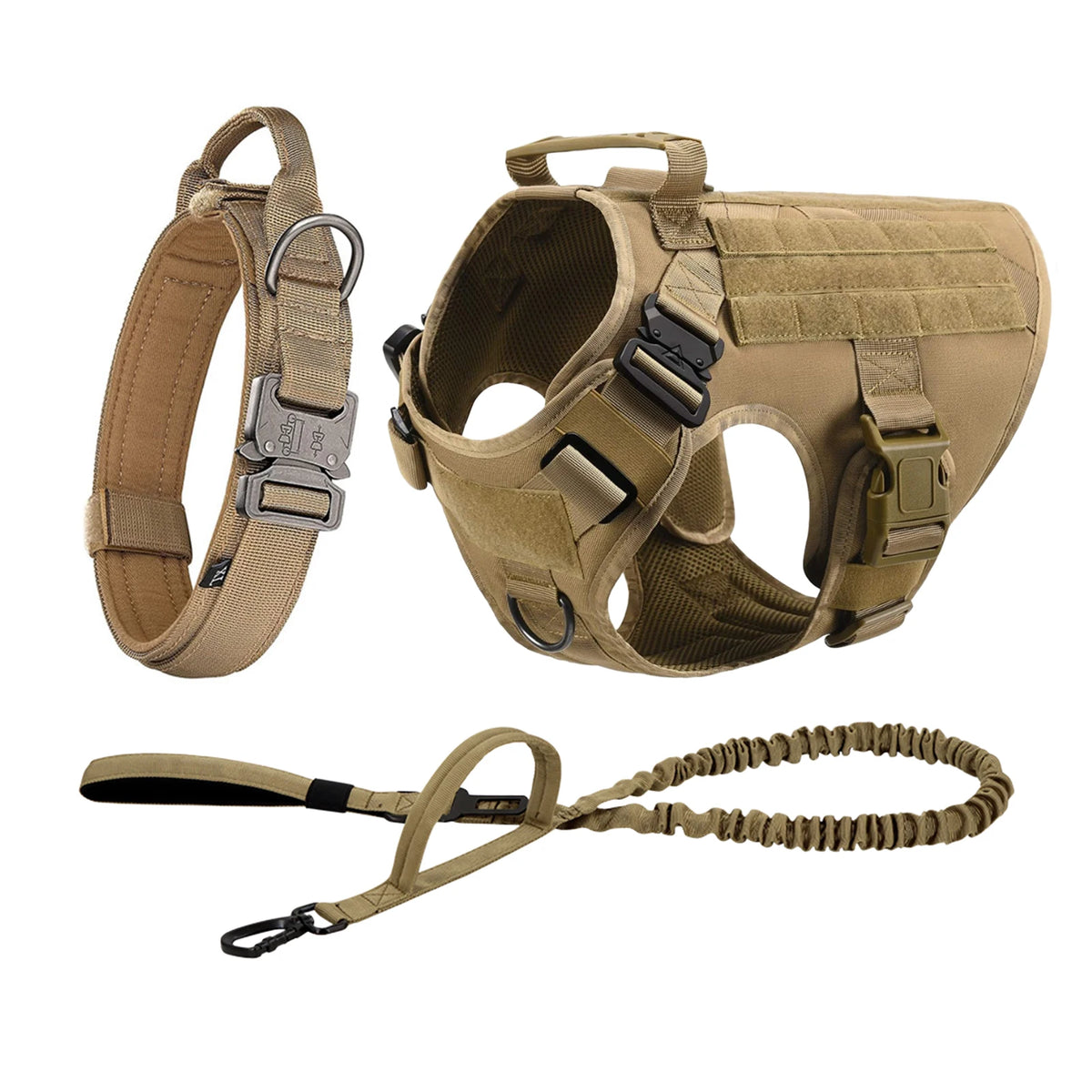 Nylon Tactical Dog Harness With Molle Pouches And Quick Release