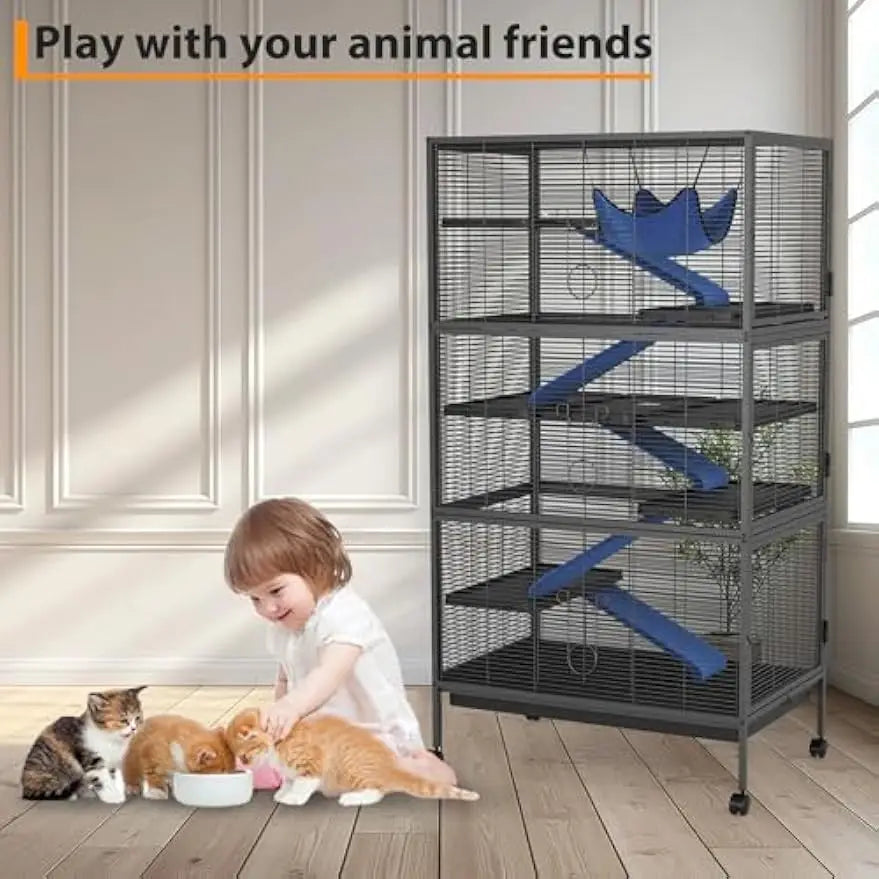 Garvee Four Tier Rolling Large Metal Small Animal Cage