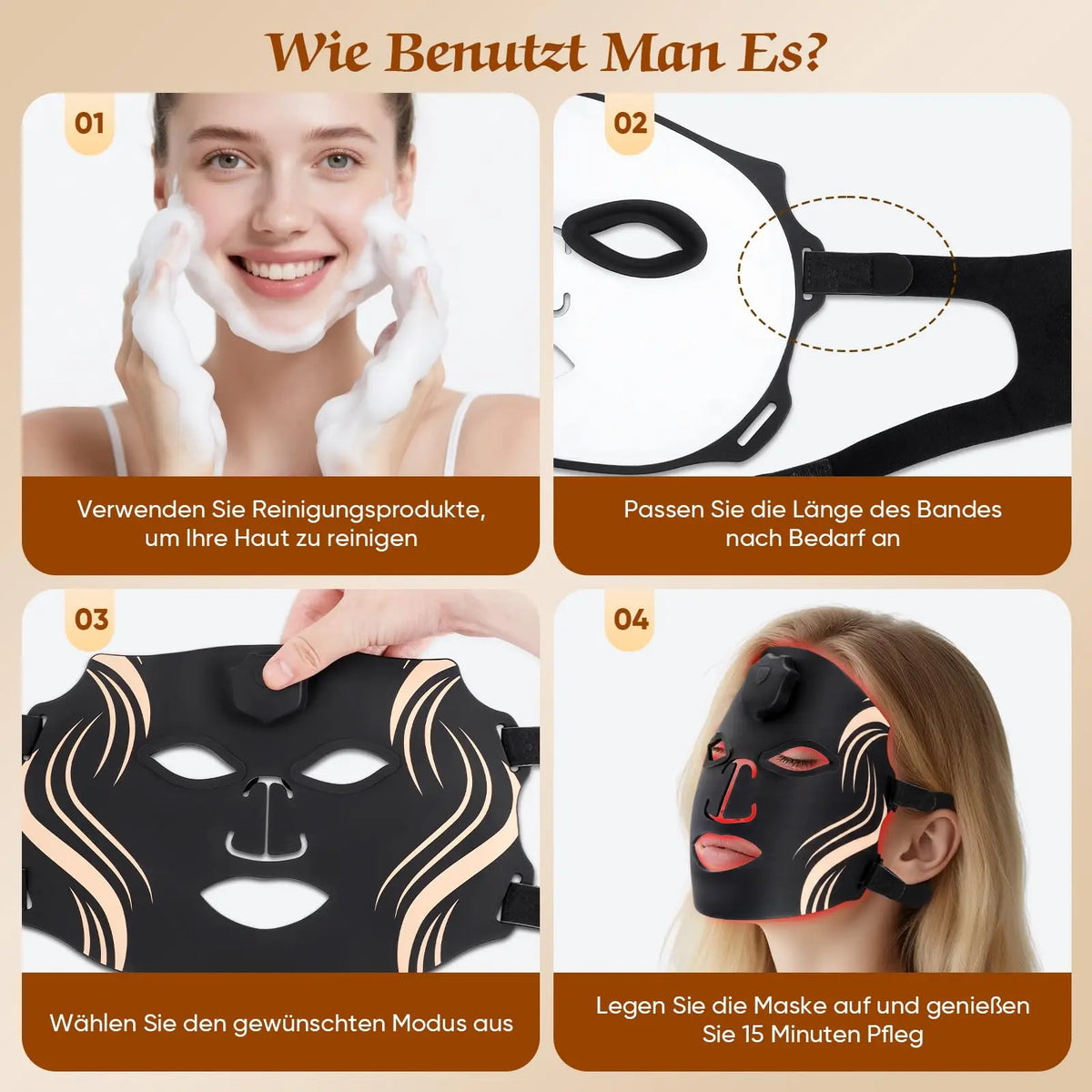 UBilli Silicone LED Facial Mask Seven Color Light Therapy For Skin