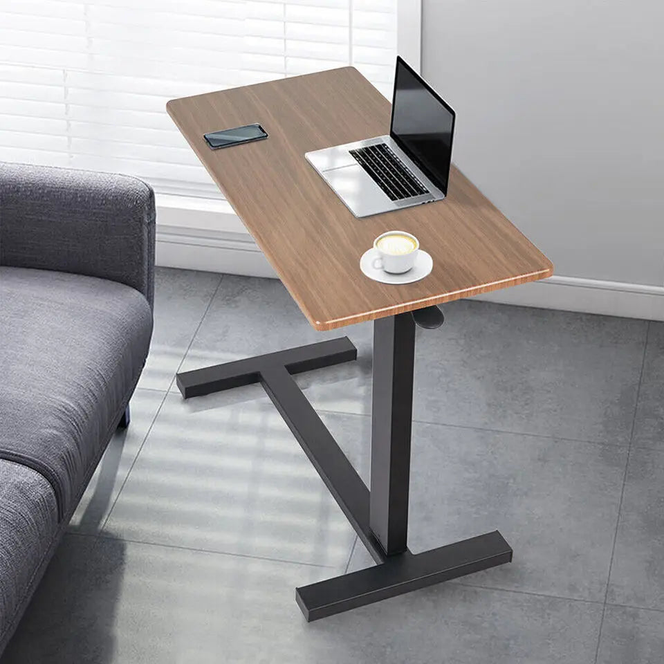 Adjustable Rolling Overbed Cart And Multifunctional Bedside Table