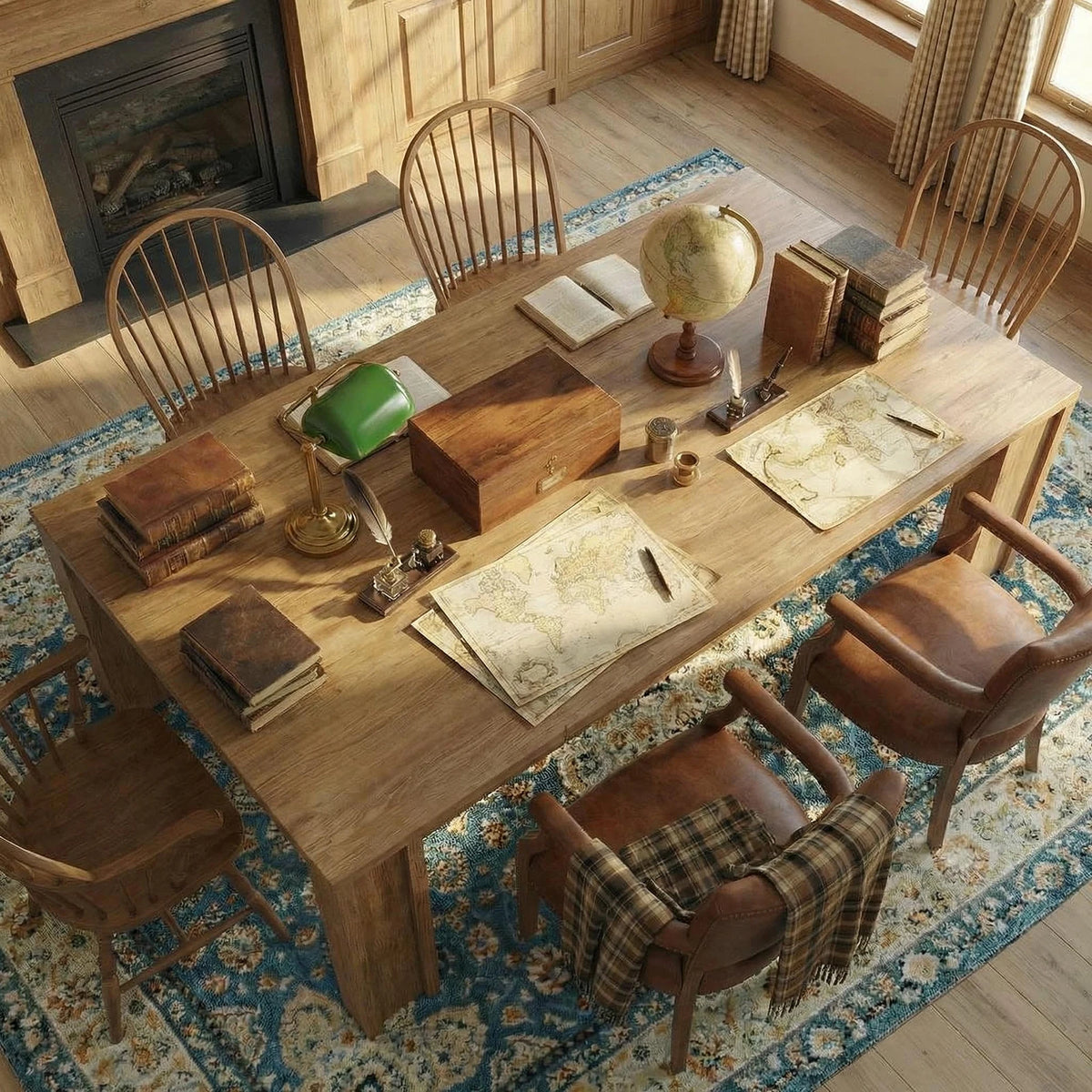 HiMiss Farmhouse Dining Table Heavy Duty Wood Kitchen Table